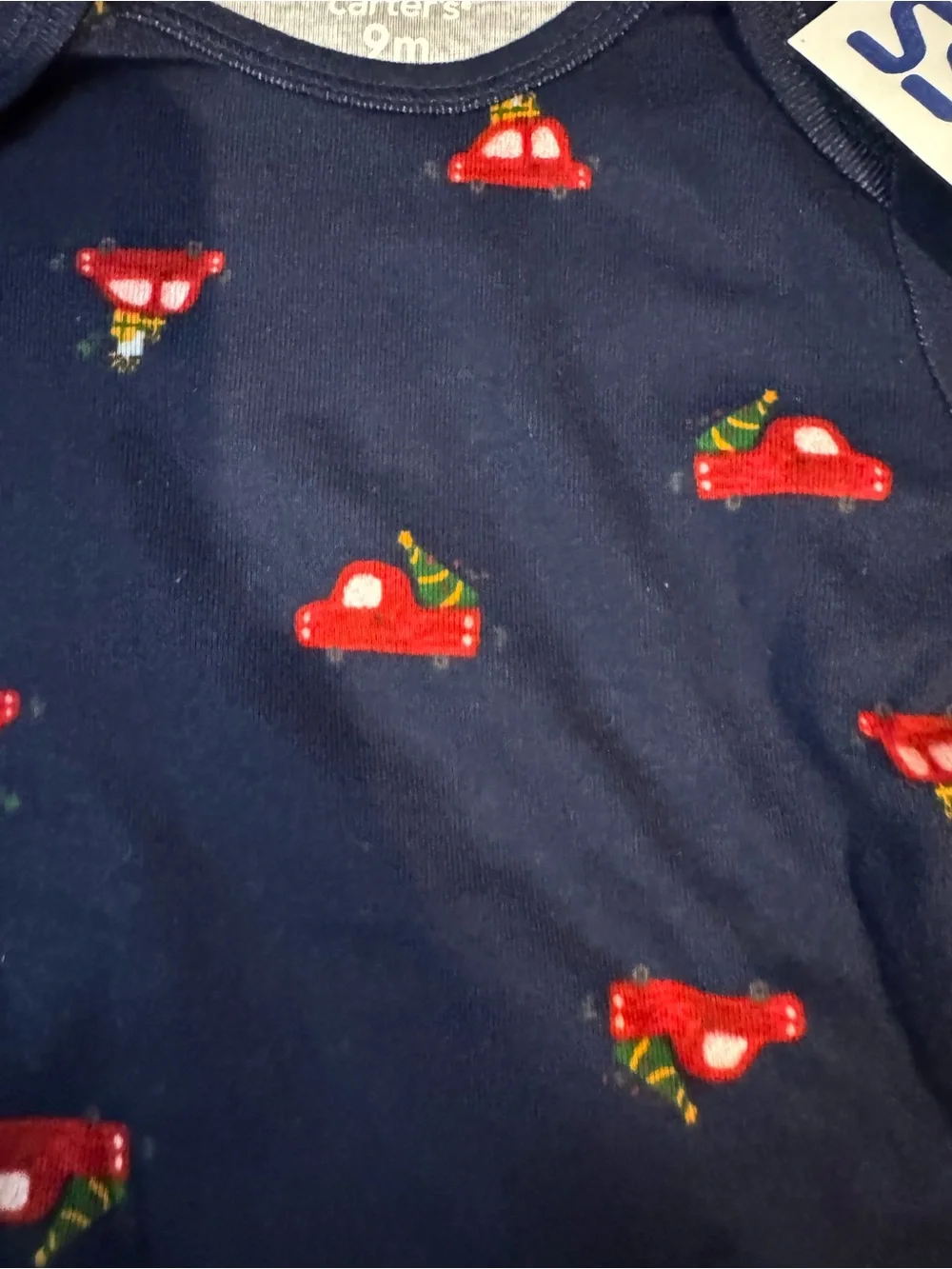 Carter's Navy Onesie with Red Car Print